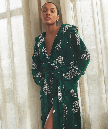 Szlafrok polarowy, Zielony