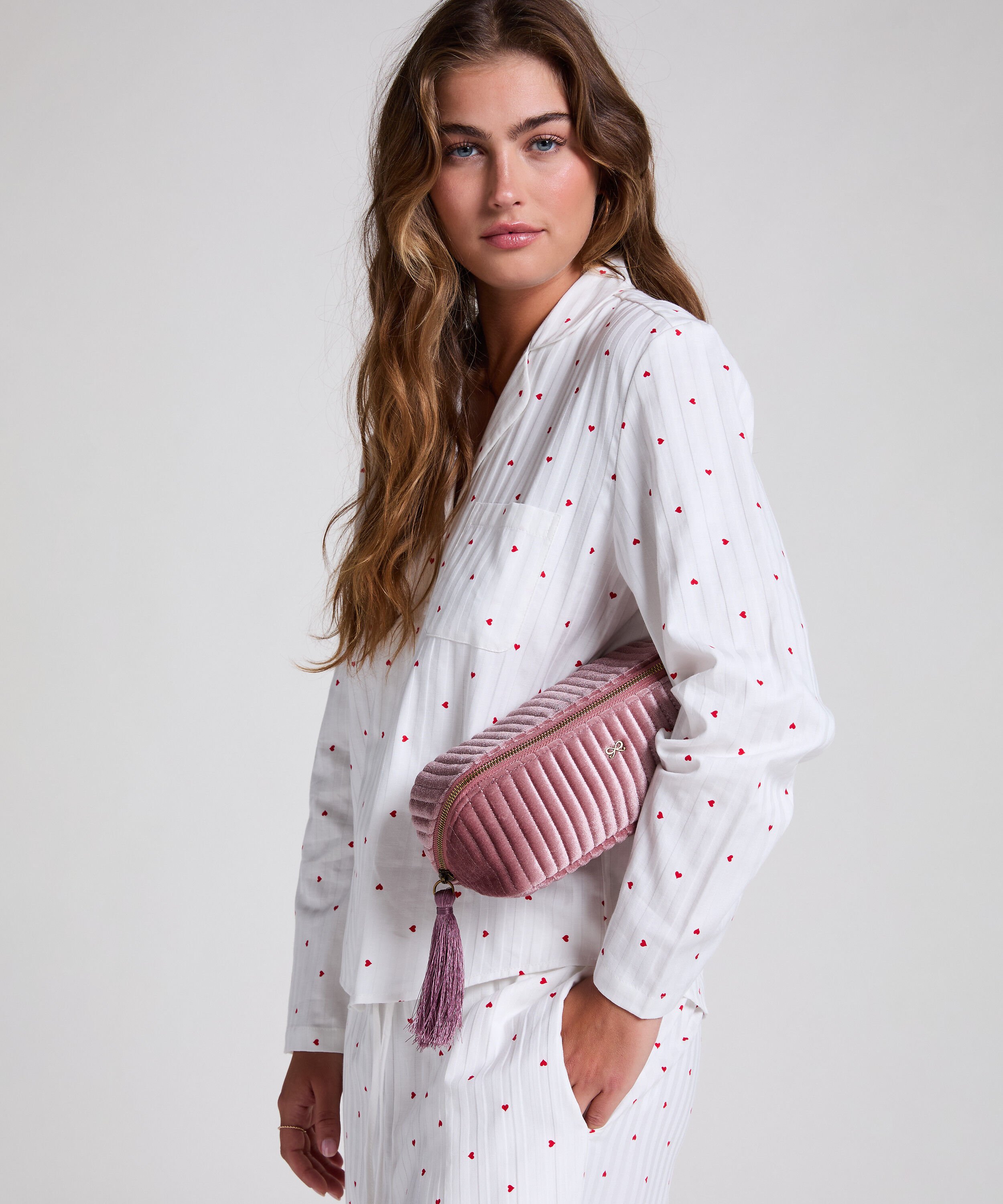 Velvet Make-Up Bag, R&oacute;żowy