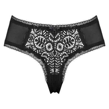 Zabrina V-shape Brazilian knickers, Czarny