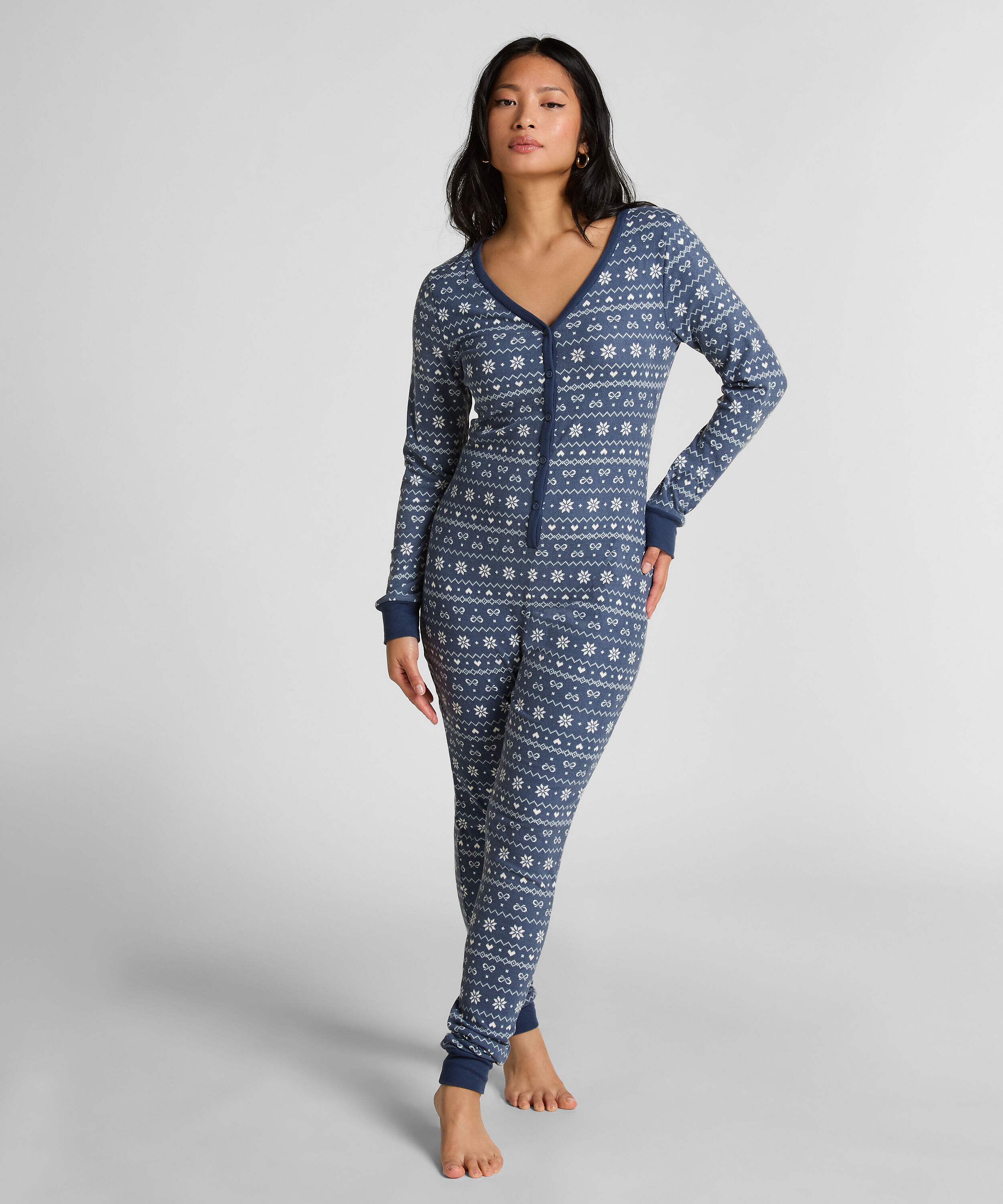 Dżersejowe onesie Fairisle, Niebieski
