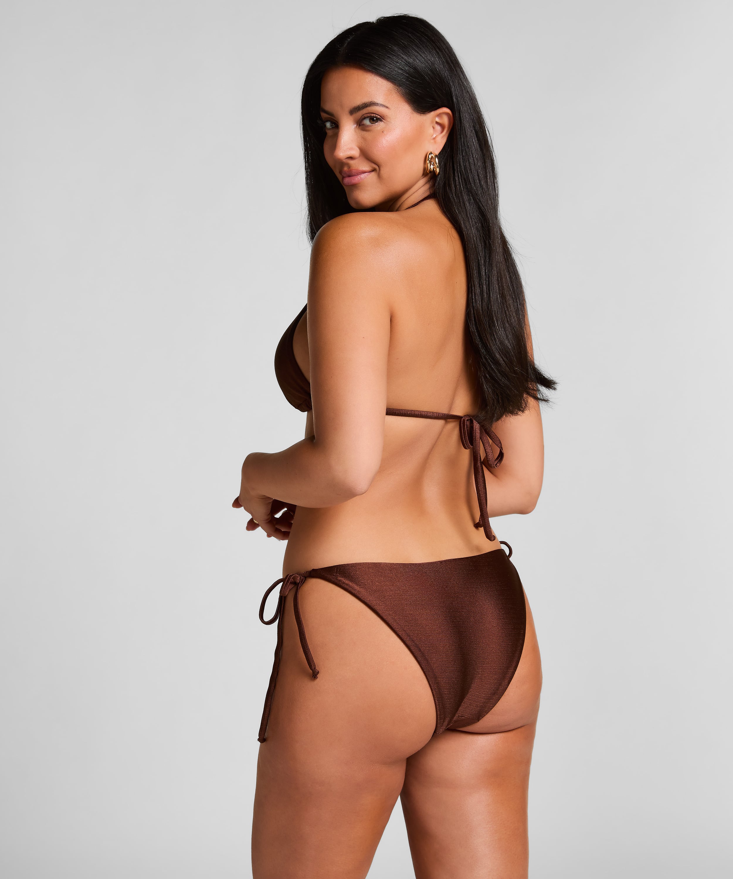 Tr&oacute;jkątna g&oacute;ra od bikini Kallua, Brązowy, main