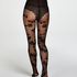 20 denier lacy spots tights, Czarny