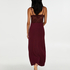 Long slip dress Modal lace, Czerwony
