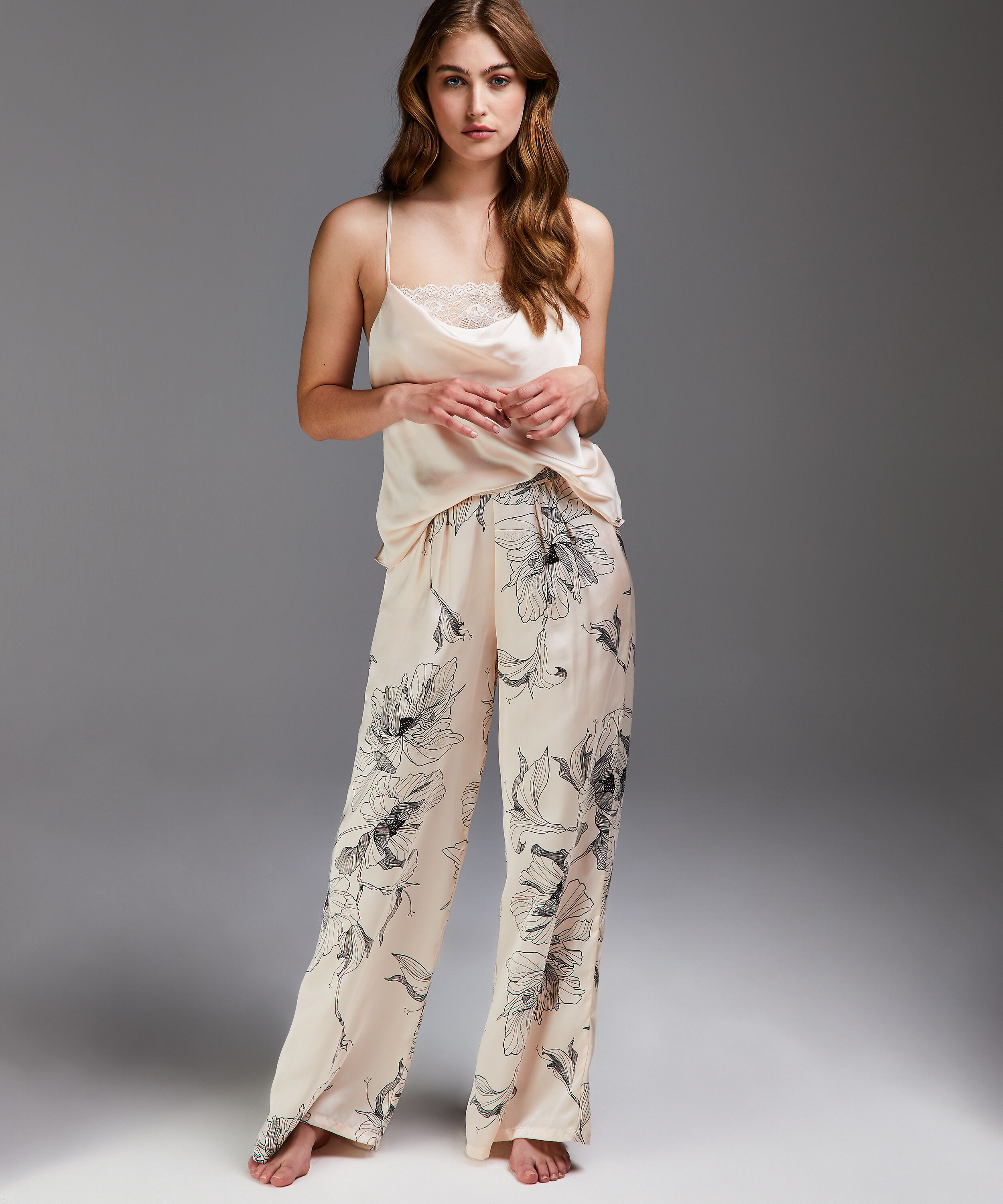 Lotus satin palazzo trousers, R&oacute;żowy