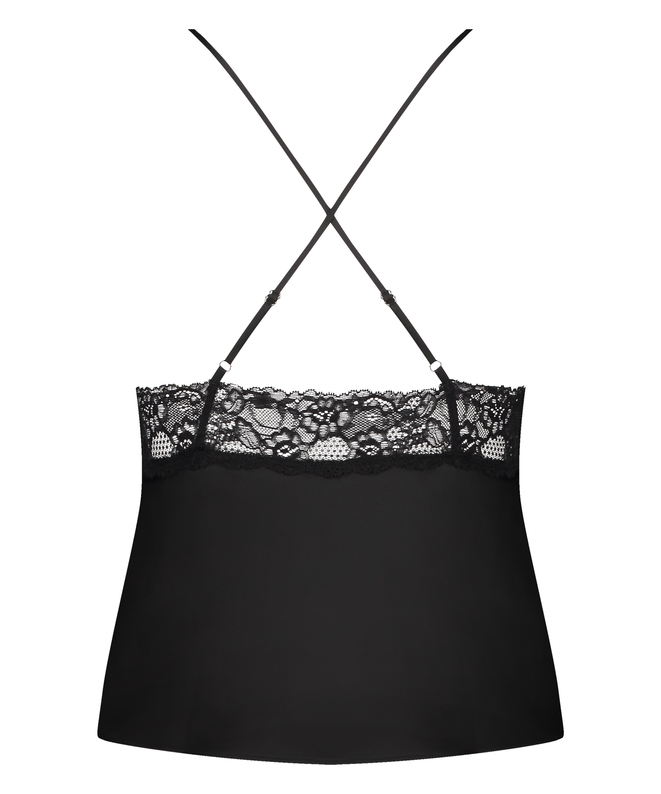 Cami Top Satin Marcela, Czarny, main