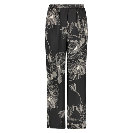 Petite Lotus satin palazzo trousers, Czarny