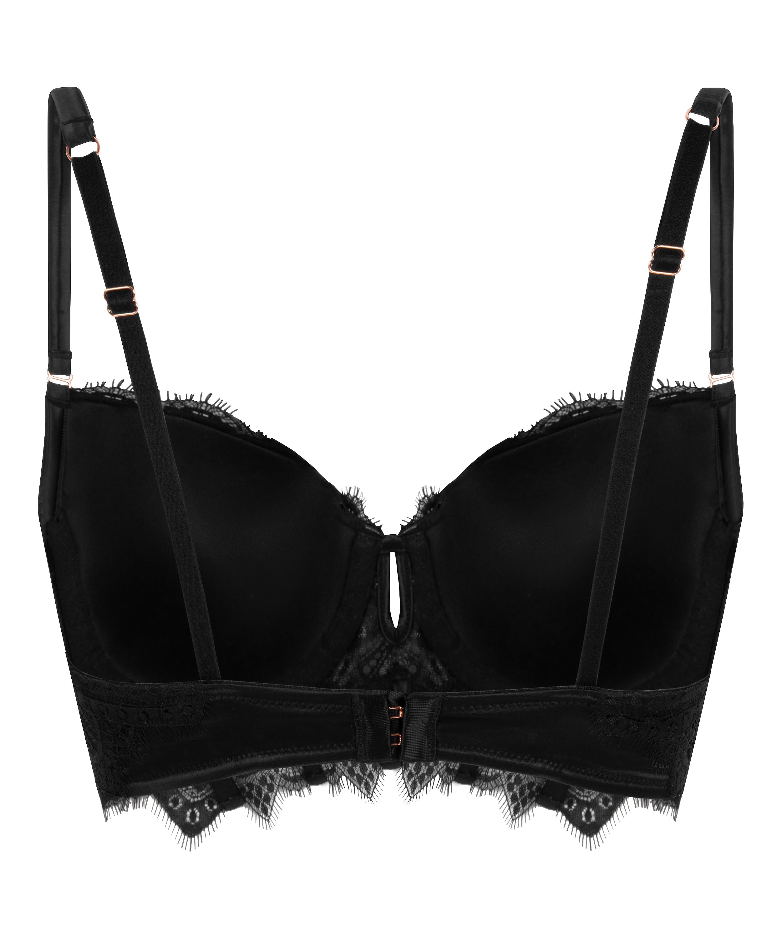 Zoe Padded Longline Underwired Bra, Czarny, main