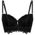Zoe Padded Longline Underwired Bra, Czarny