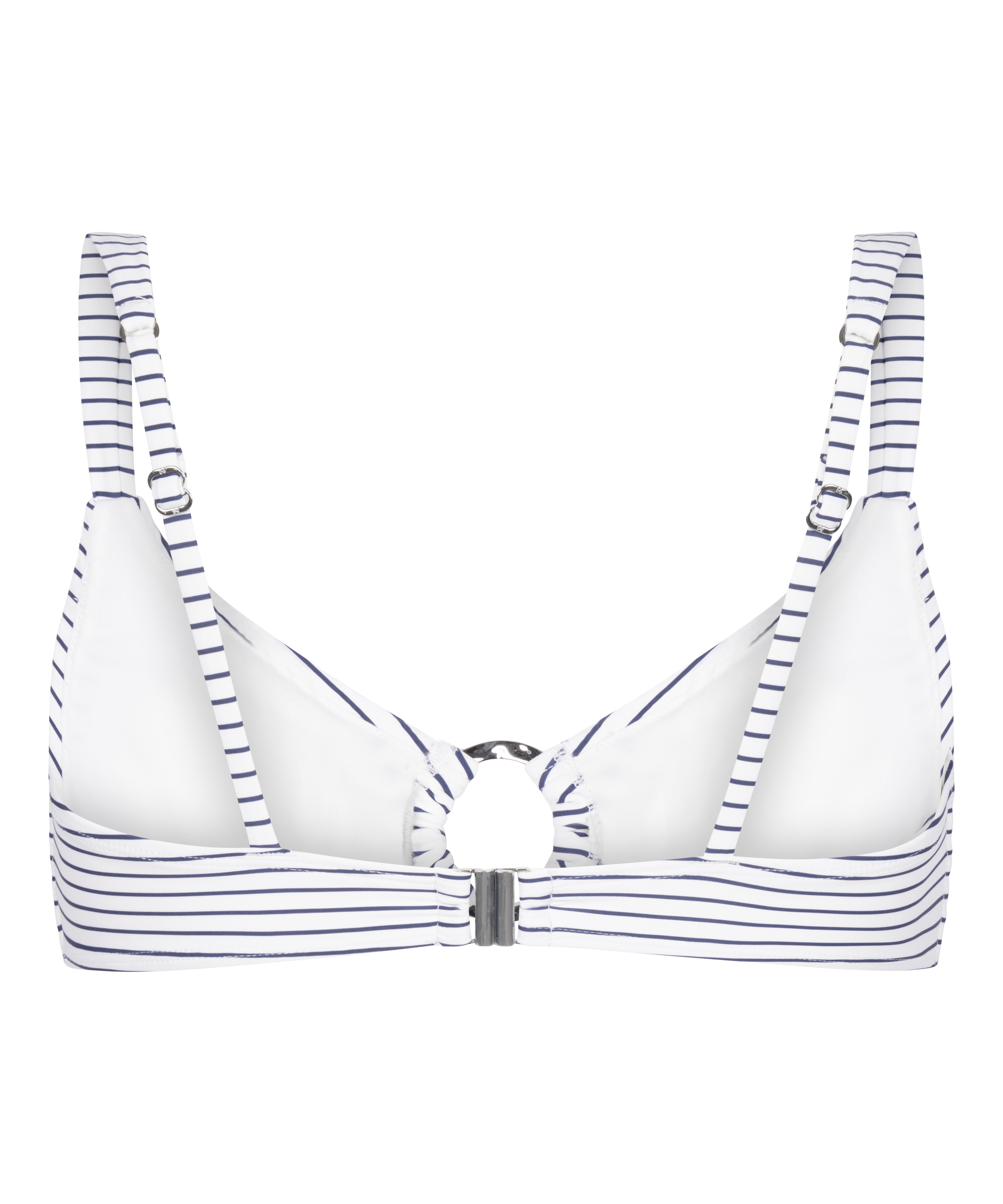 Bikini Croptop Stripes, Biały, main