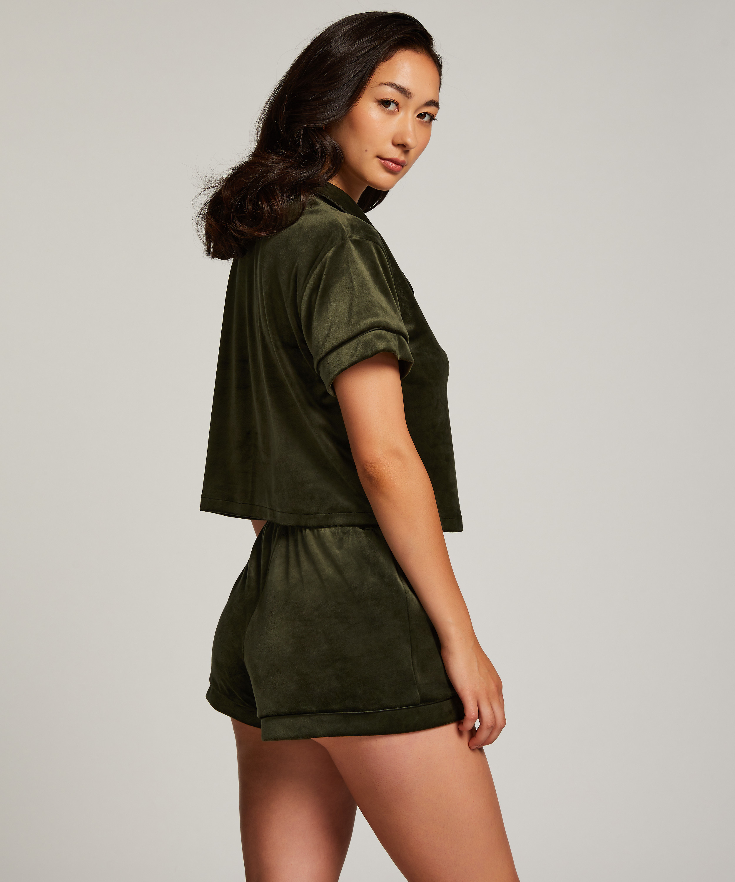 Bluza z weluru, Zielony, main