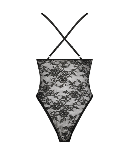 Body z wysokim wycięciem Sienna, Czarny