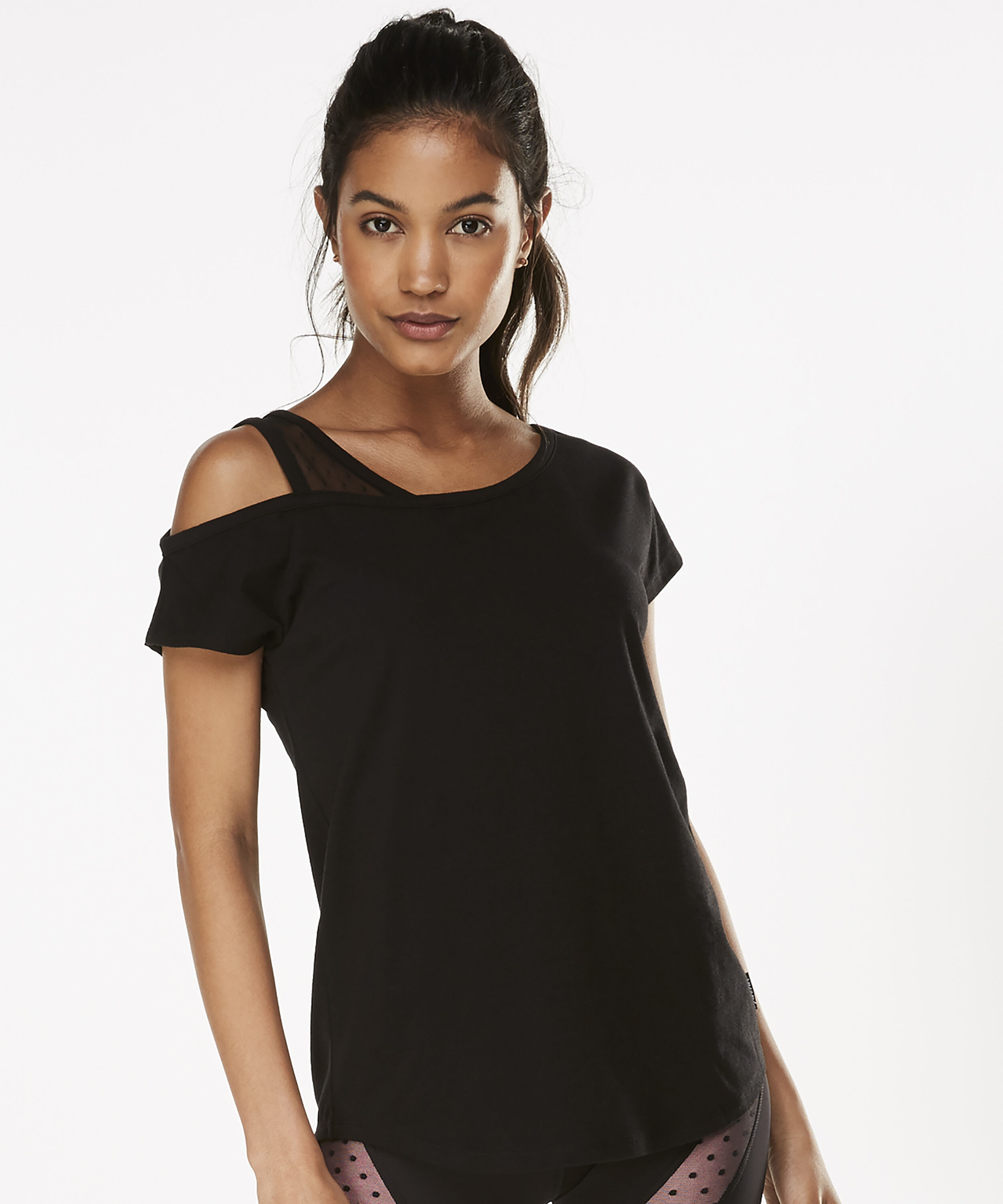 HKMX Branded Short Sleeved Sports Shirt, Czarny