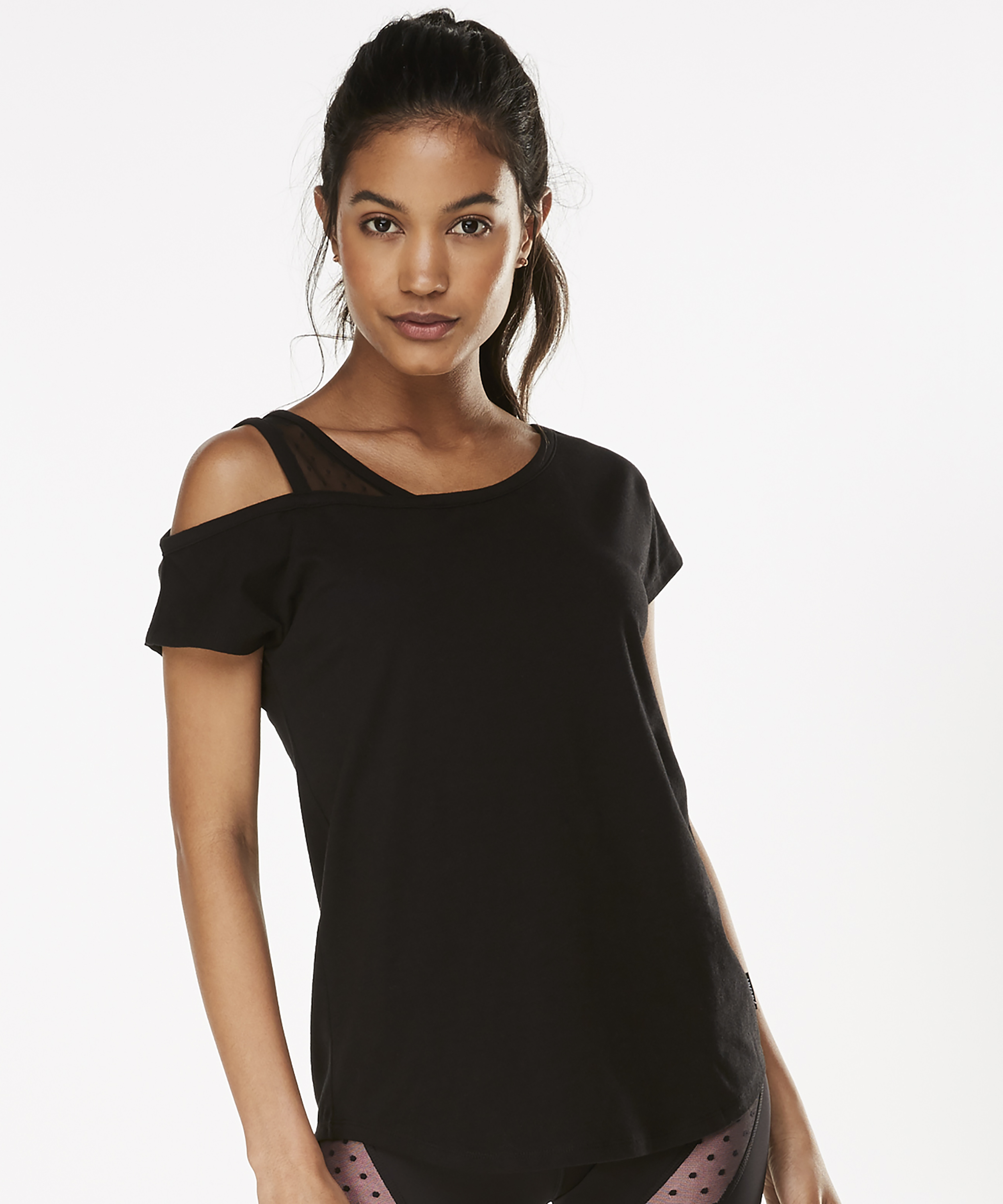 HKMX Branded Short Sleeved Sports Shirt, Czarny, main