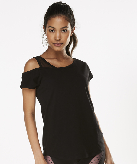 HKMX Branded Short Sleeved Sports Shirt, Czarny