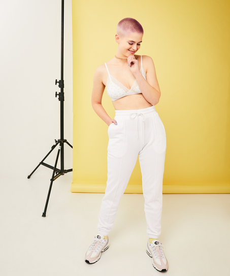 Przytulne spodnie dresowe, Biały