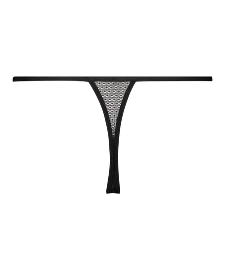 Louisa high leg Thong, Czarny
