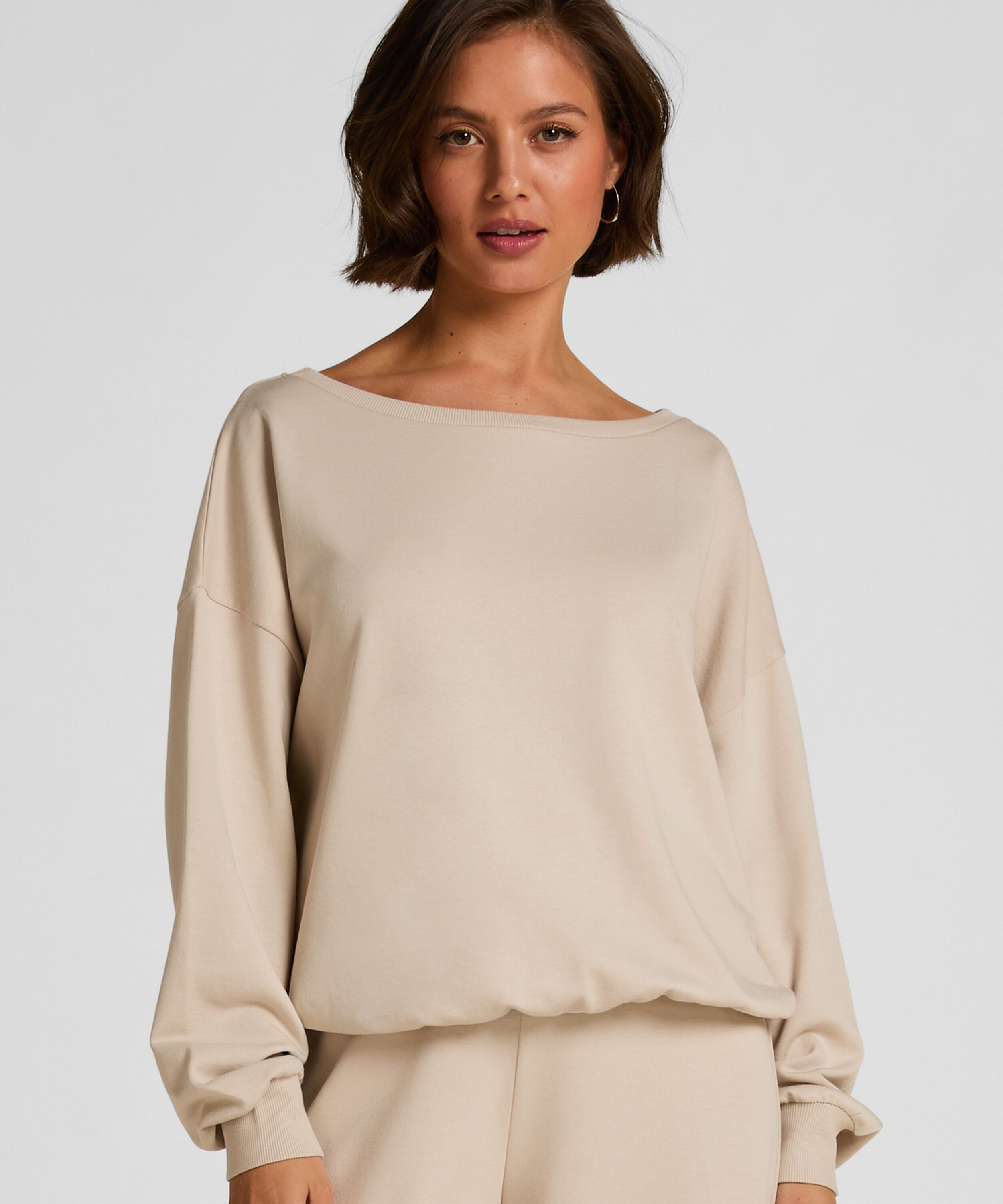 Boatneck Sweater Audrey, Beżowy