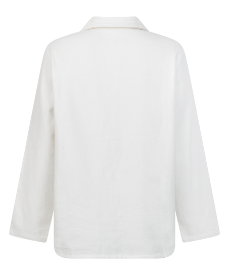 Top piżamowy Flanel Essentials, Biały