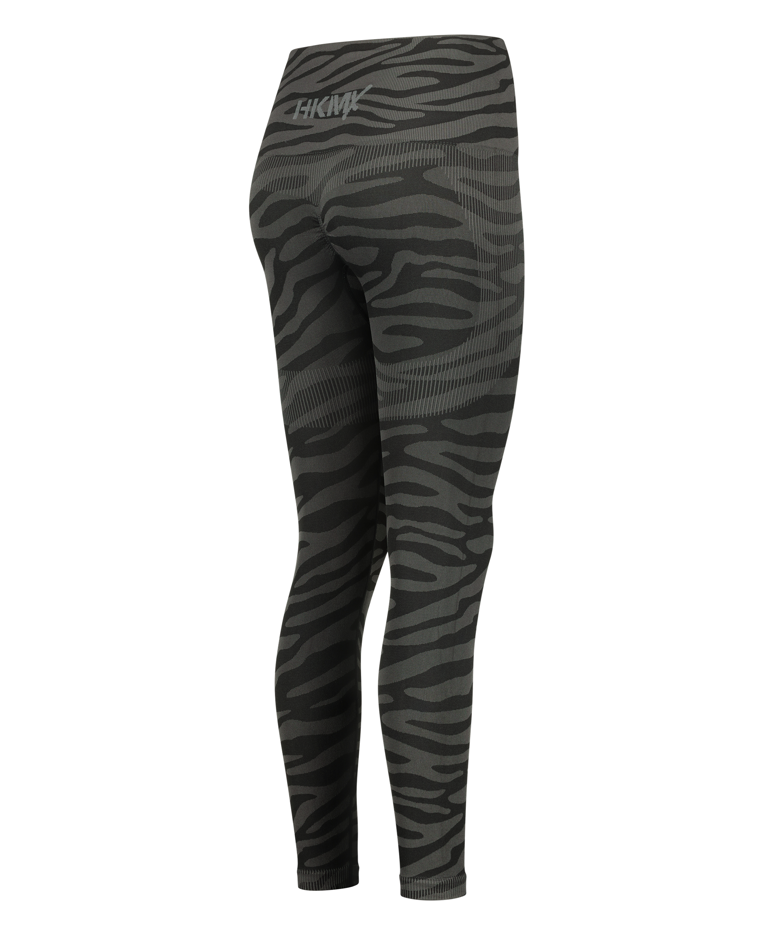 Legginsy sportowe bezszwowe z wysokim stanem Zebra HKMX, Czarny, main