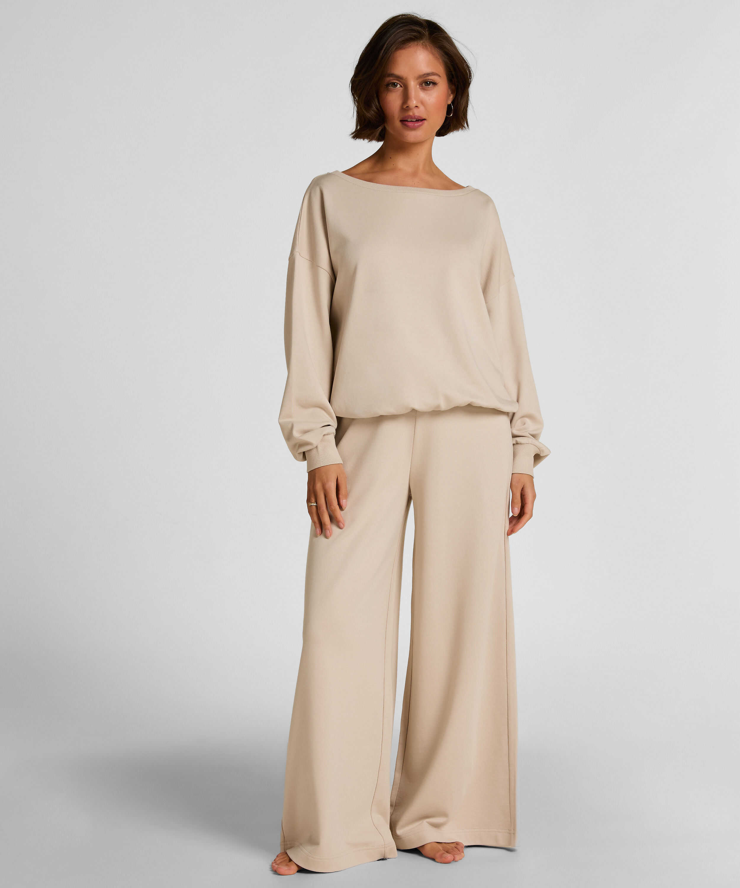 Boatneck Sweater Audrey, Beżowy