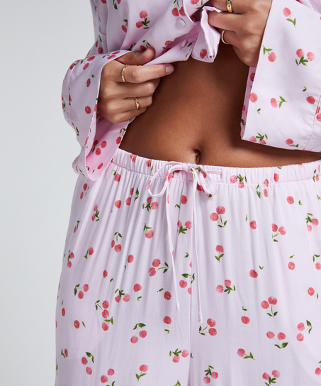 Spodnie z satyny, Różowy