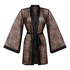 Kimono z siateczki w panterkę, Czarny