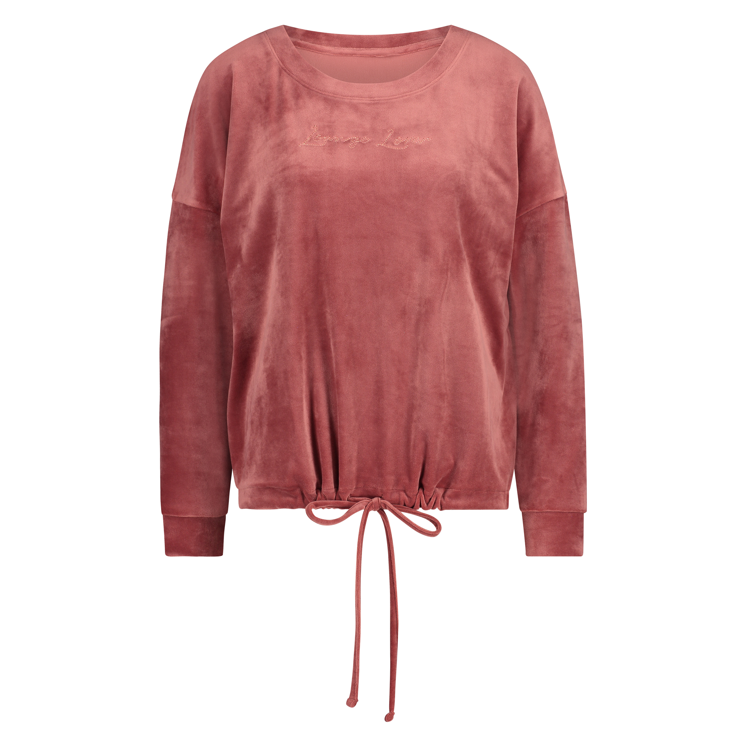Long-sleeved Velour Top, R&oacute;żowy, main