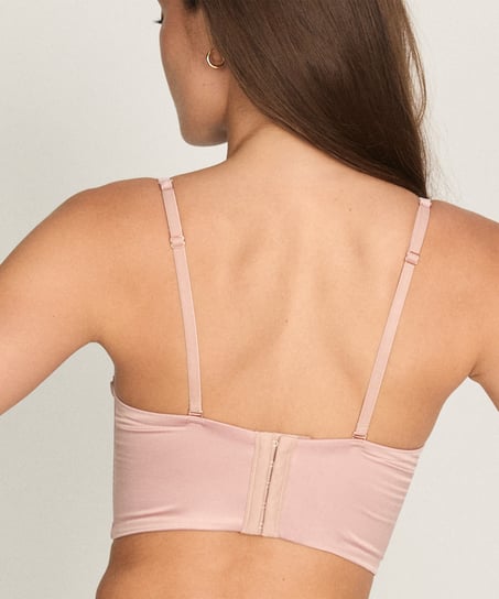 Biustonosz typu longline z fiszbinami i wyści&oacute;łką Rosa, R&oacute;żowy