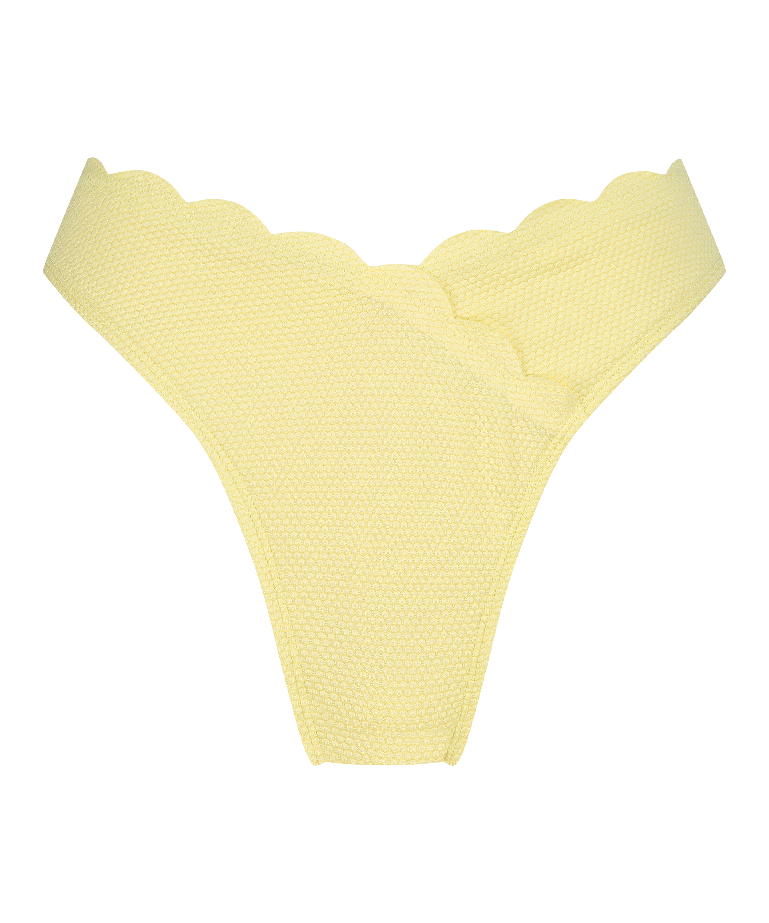 Majtki Bikini Wysoko Krojona Scallop, Ż&oacute;łty, main