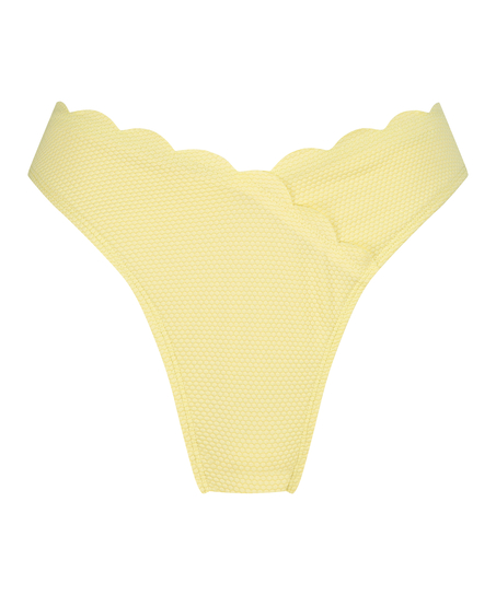 Majtki Bikini Wysoko Krojona Scallop, Ż&oacute;łty