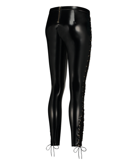 Legginsy ze sznurowaniem, Czarny