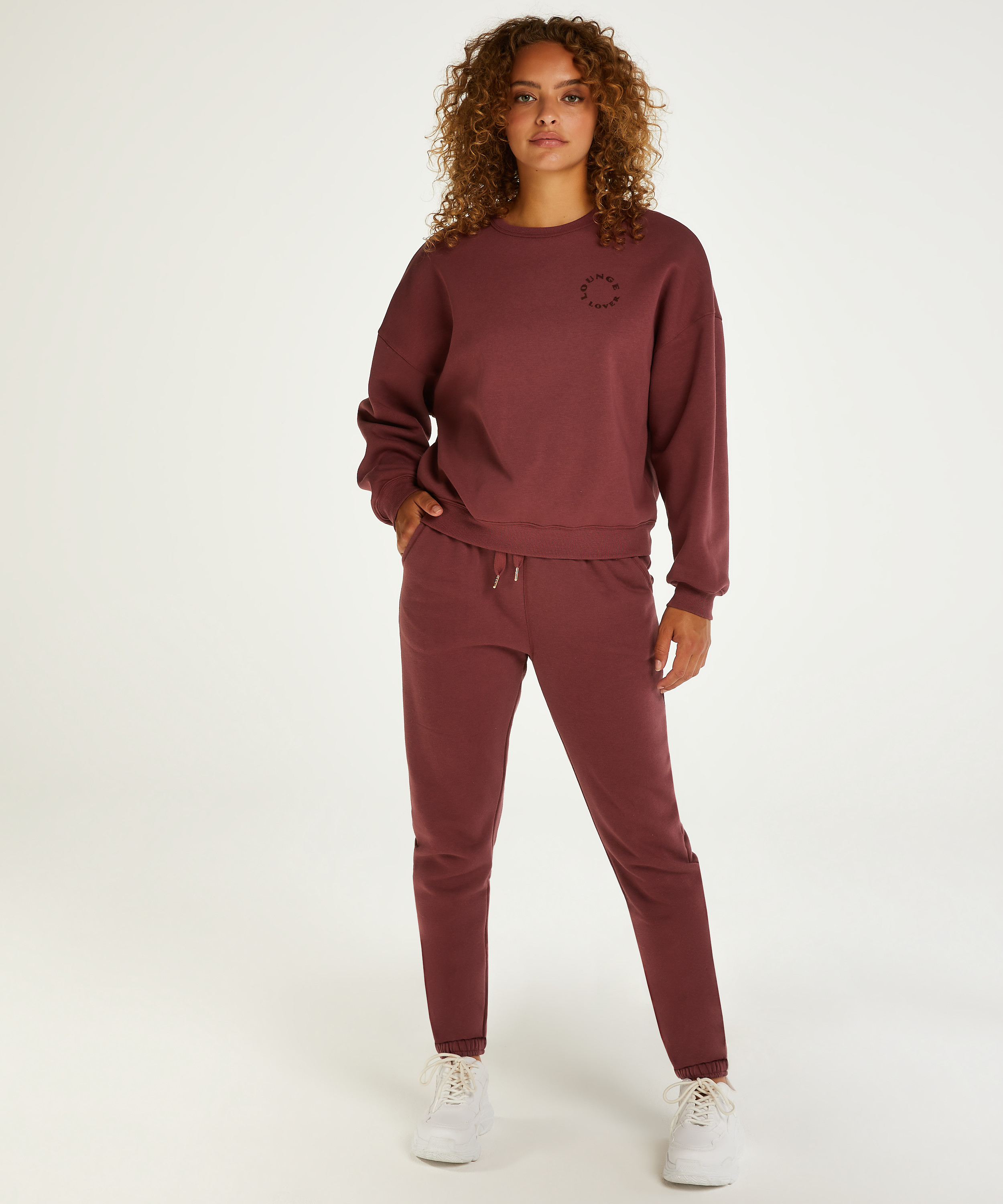 Spodnie dresowe typu boyfriend, R&oacute;żowy, main