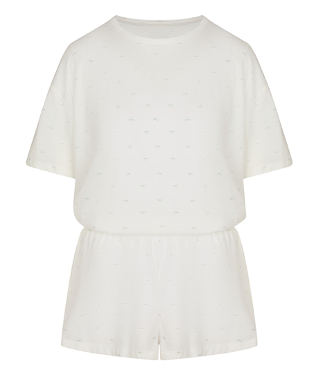 Zestaw piżamowy z bawełny, Biały