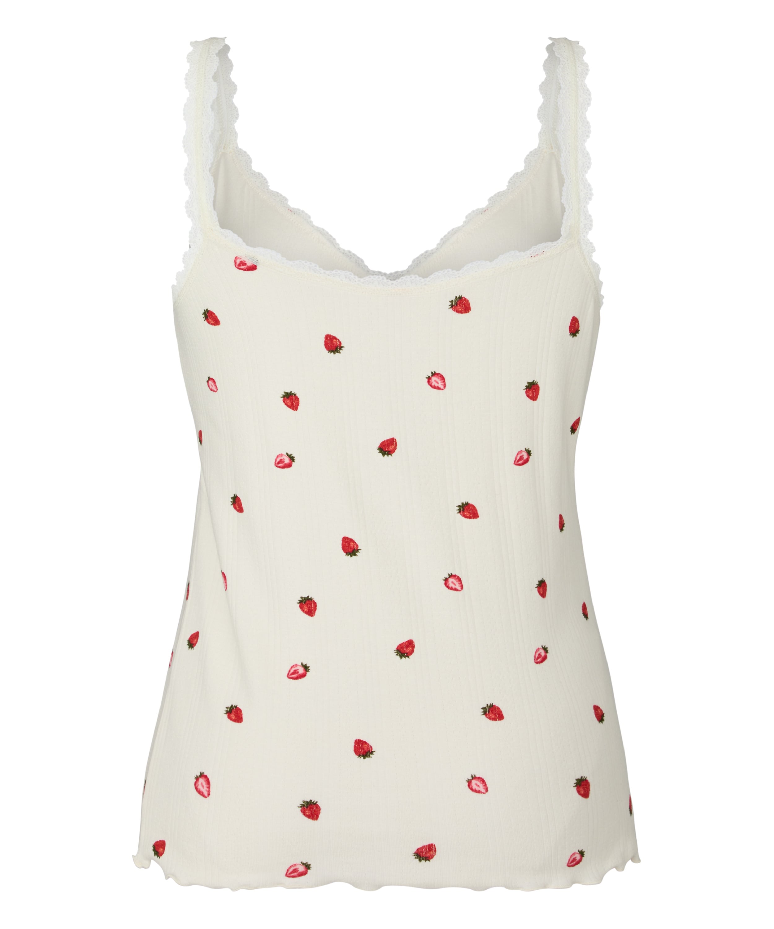 Singlet Piżamowy Pointelle, Biały, main