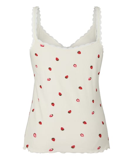 Singlet Piżamowy Pointelle, Biały