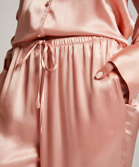 Spodnie z satyny, R&oacute;żowy