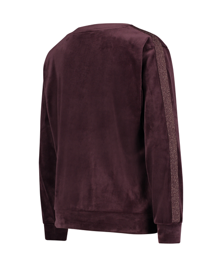 Aksamitny błyszczący top, Fioletowy