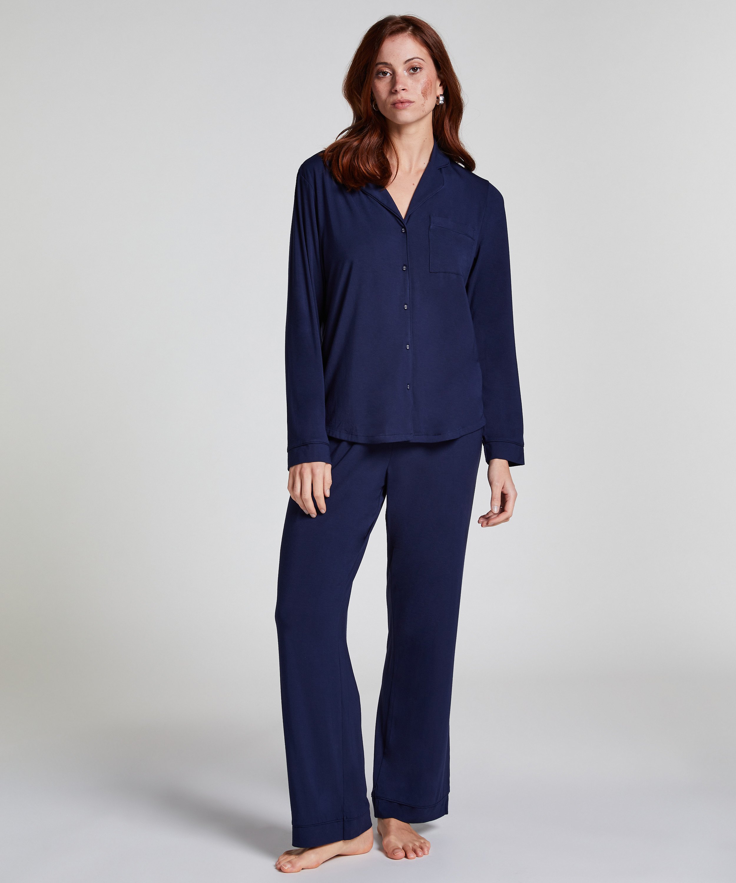 Narzutka Essential z dżerseju z długim rękawem, Niebieski, main