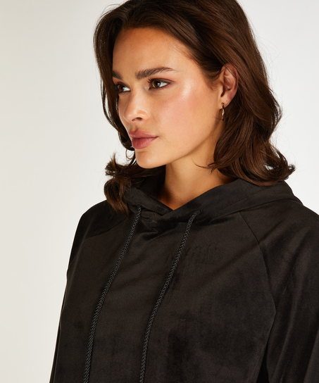 Welurowy top, Czarny