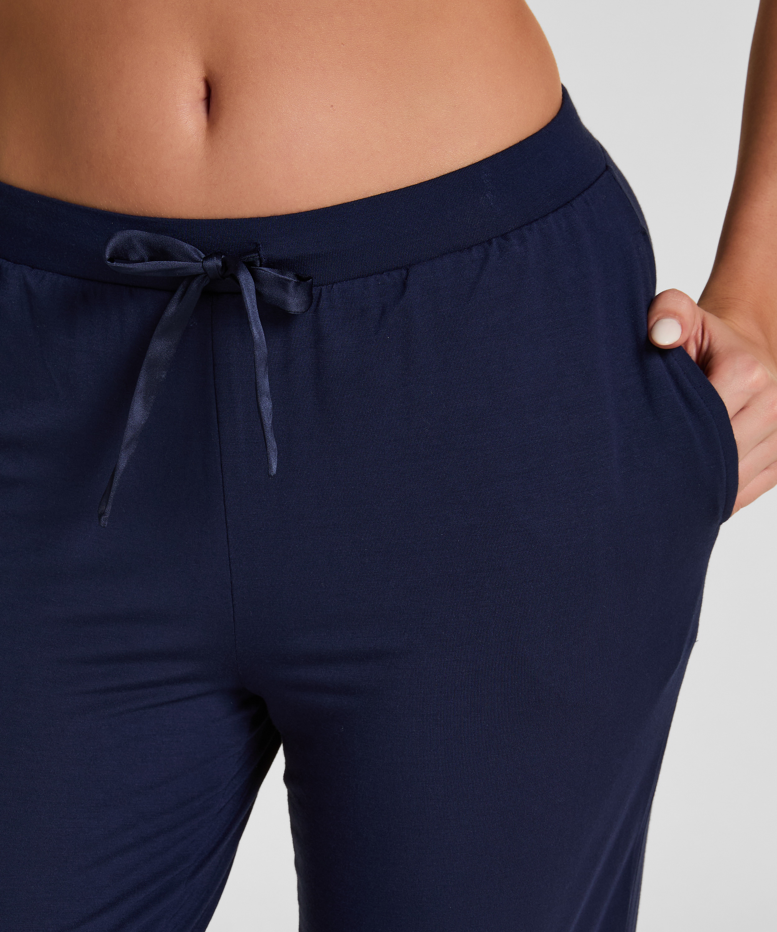 Spodnie piżamowe z dżerseju, Niebieski, main