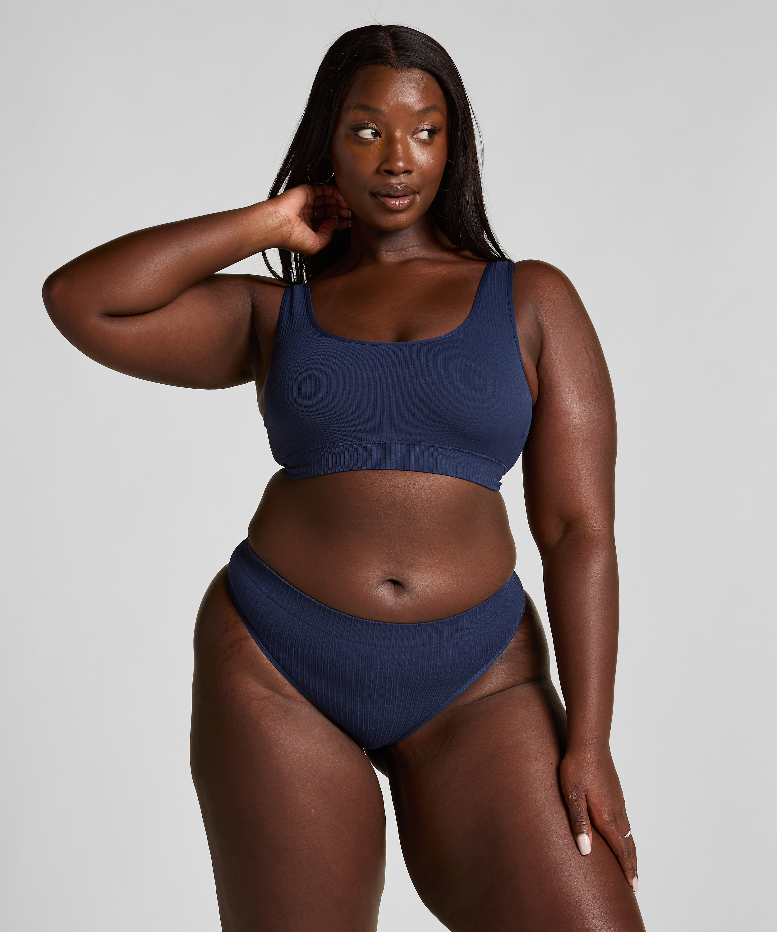 Wysoko wycięte stringi Dianne, Niebieski, main