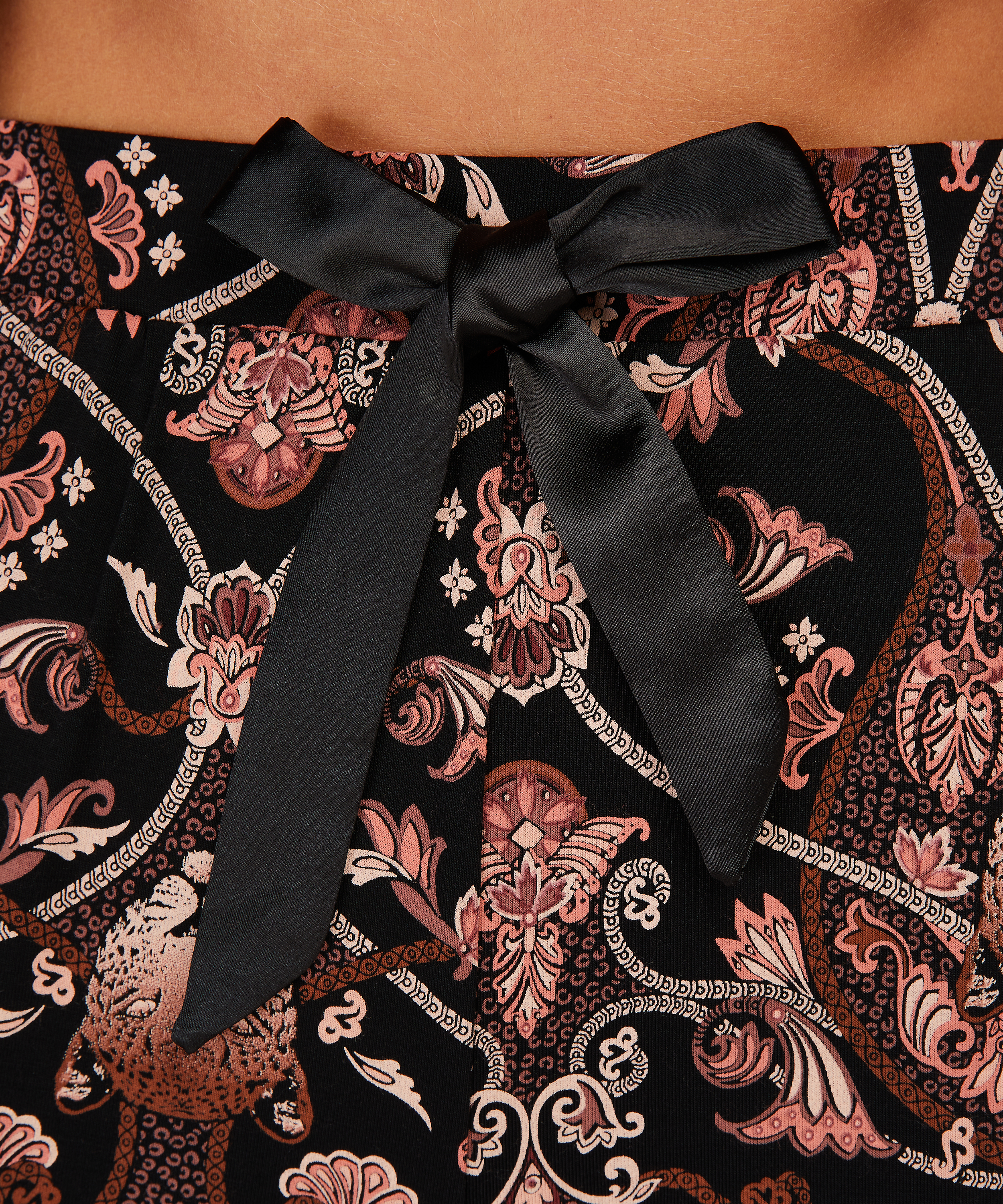 Dżersejowe spodnie od piżamy, Czarny, main