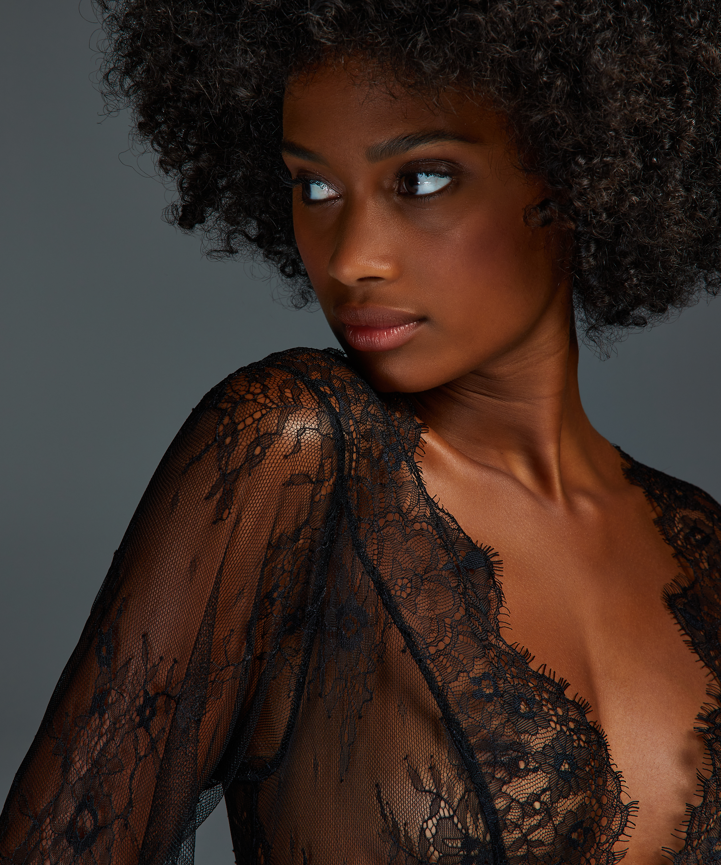 Koronkowy top, Czarny, main