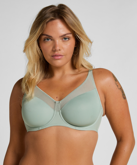 Nieusztywniany biustonosz minimizer z fiszbinami Nina, Zielony