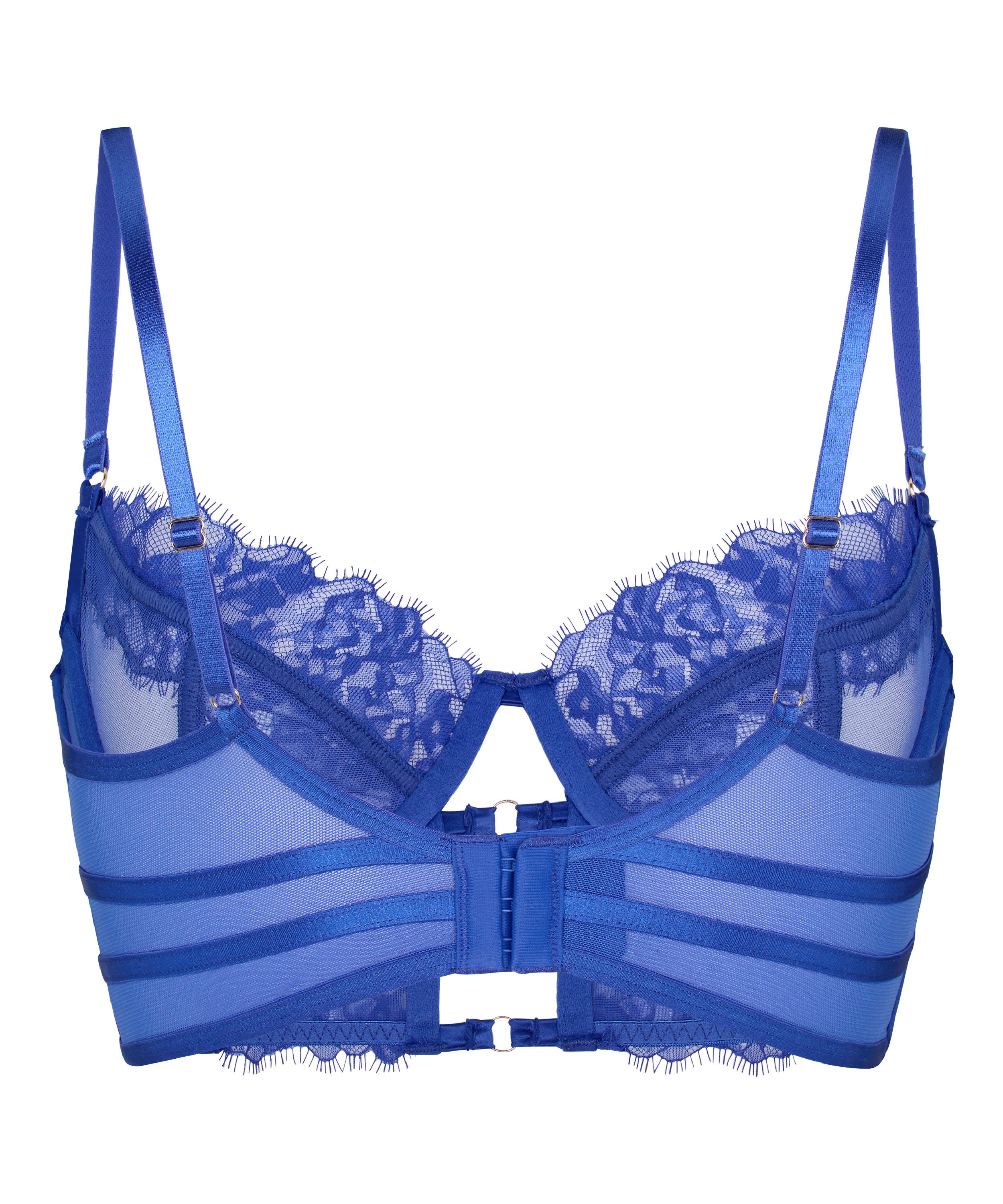 Nieusztywniany długi biustonosz z fiszbinami Nienke, Niebieski, main