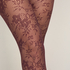Rajstopy Allover Lace Fishnet, Fioletowy