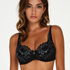 Doutzen Enchanted padded underwired half-cup bra, Czarny
