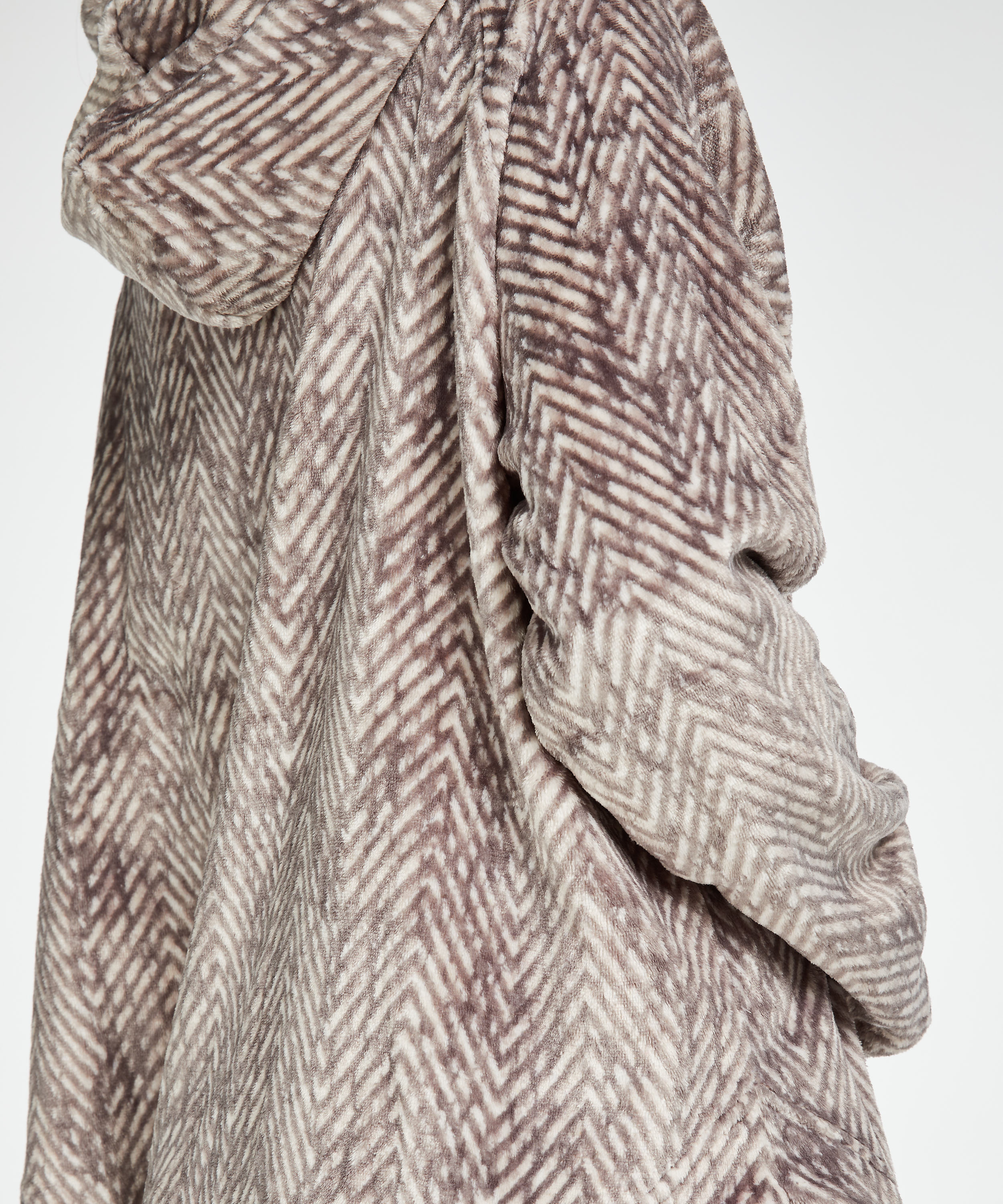 Flannel Fleece Top, Szary, main