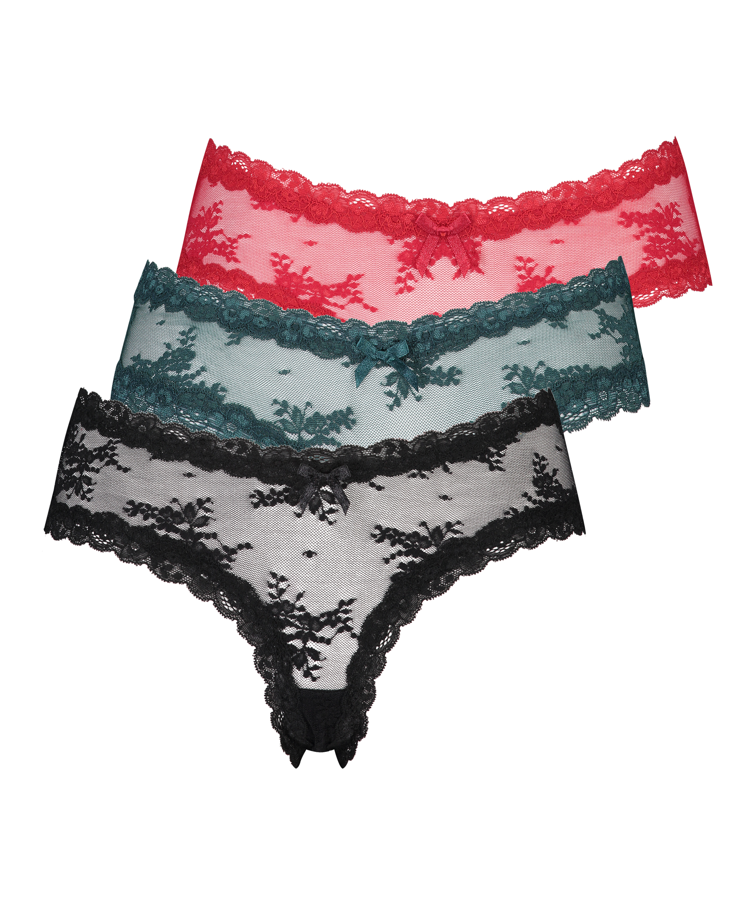 3 pairs Brazilian V-shape Mesh, Czarny, main