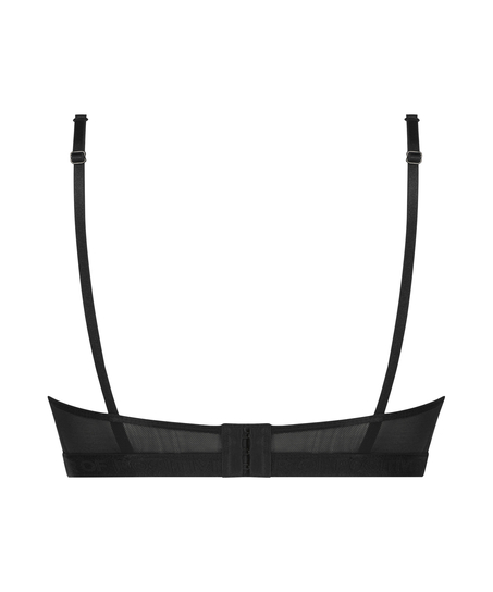 Nieusztywniany biustonosz z fiszbinami On Point, Czarny